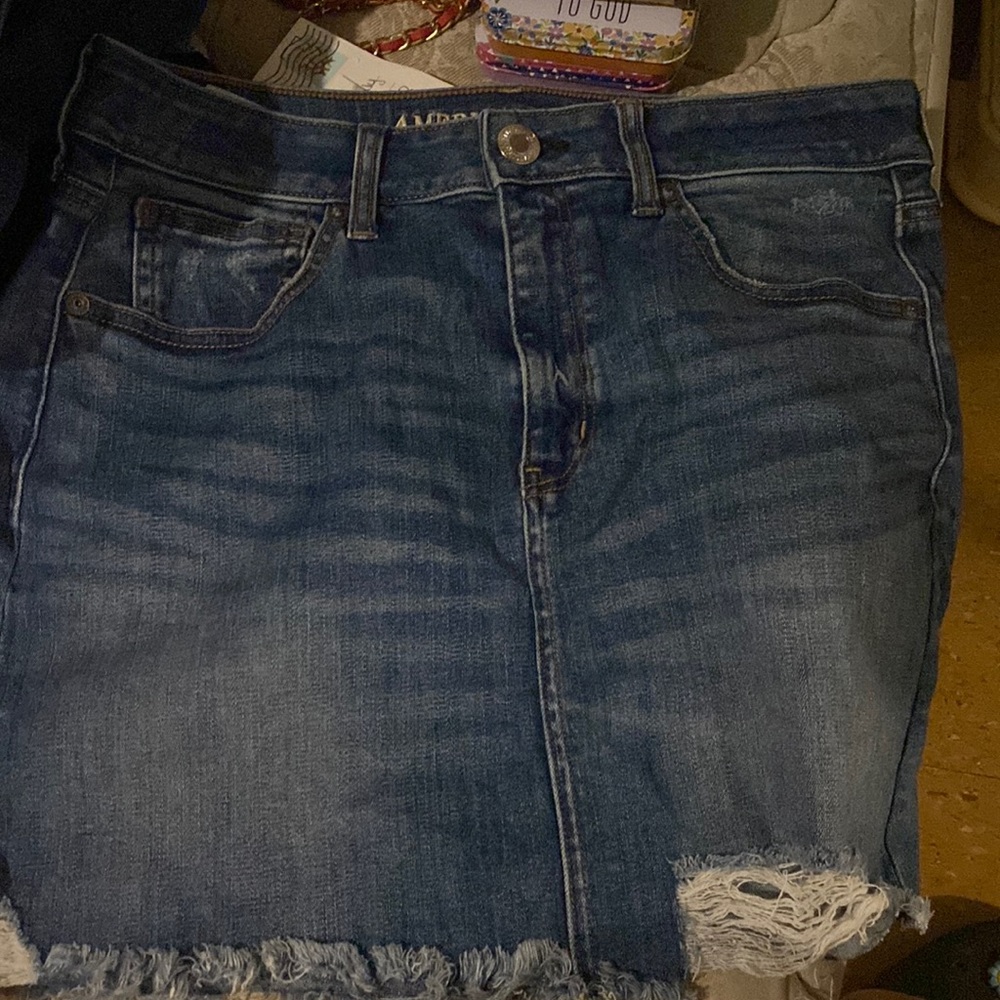 mercian eagle blue jean skirt